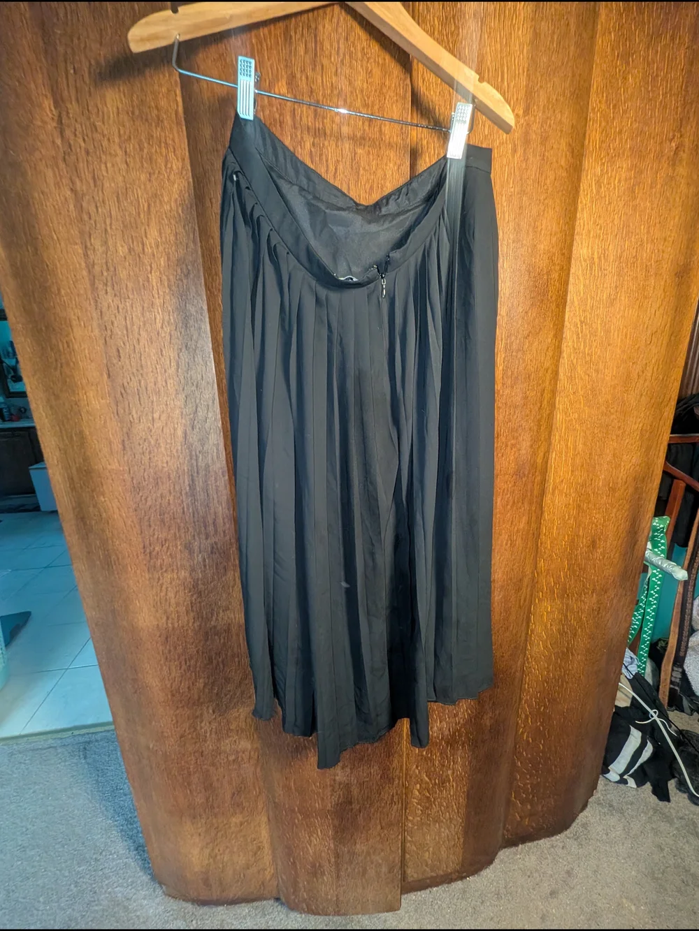 J. Crew Black Midi Pleated Skirt
